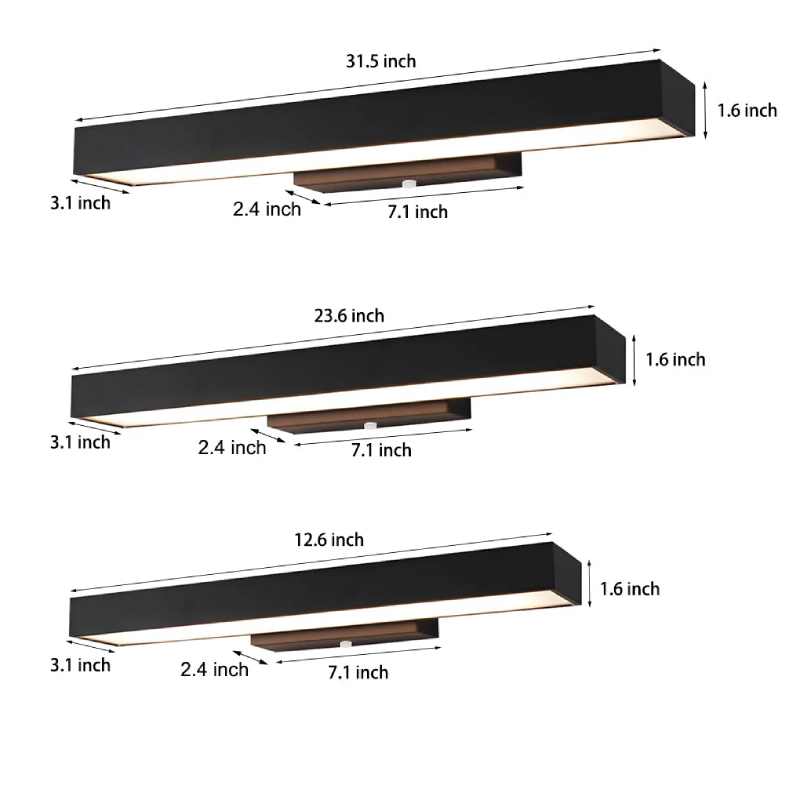 LAIREL™ Black Long Strip Sconce Outdoor LED Lighting